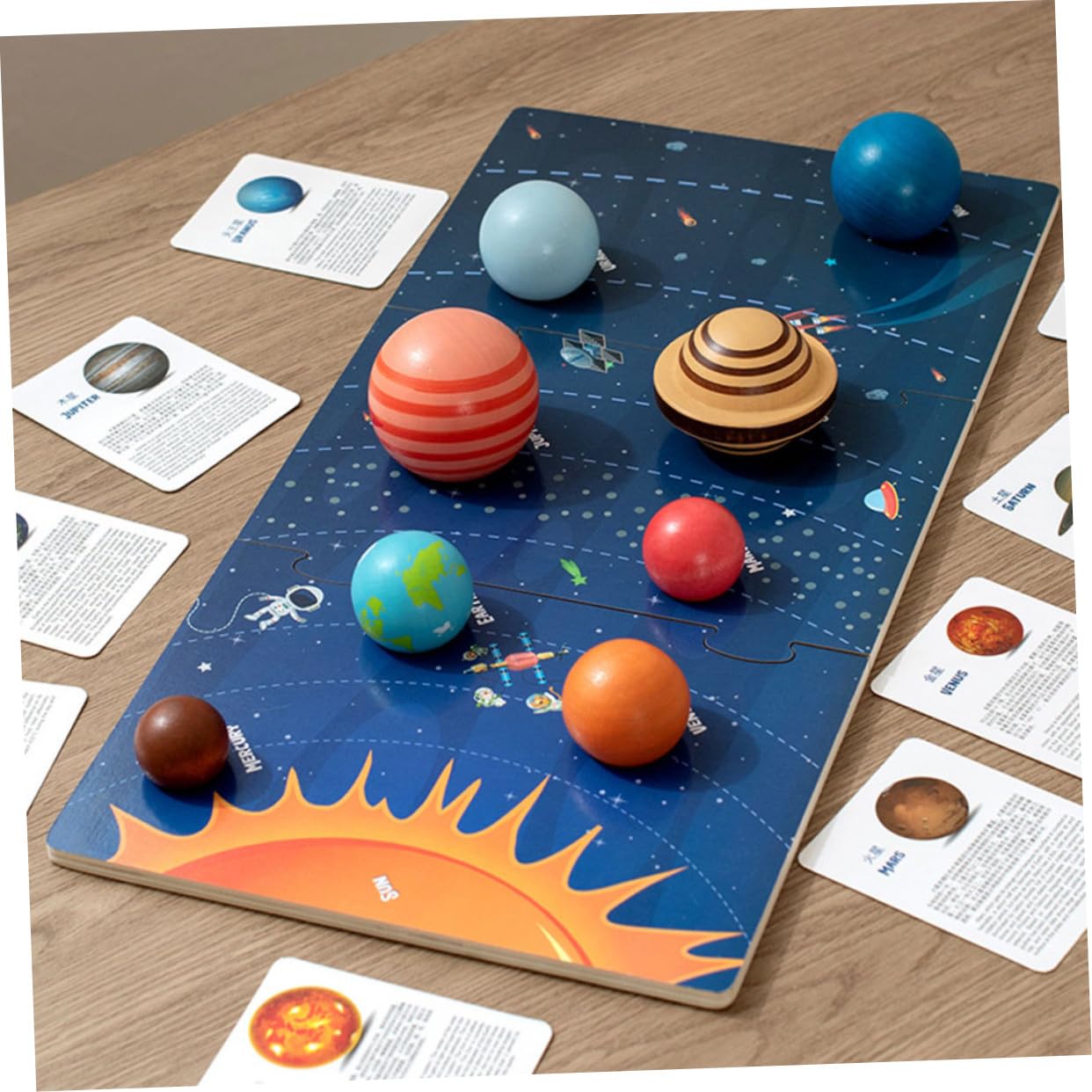 Juguete Educativo de Planetas para Niños, Rompecabezas de Madera
