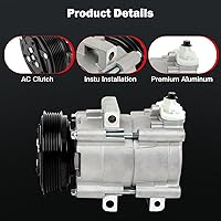 Vista 3 de cciyu Compresor de CA para Ford Focus 2.0L 2003-2007 apto para Ford Focus 2.0L 2003-2007 apto para Ford Focus 2.3L reemplaza el compresor de CA