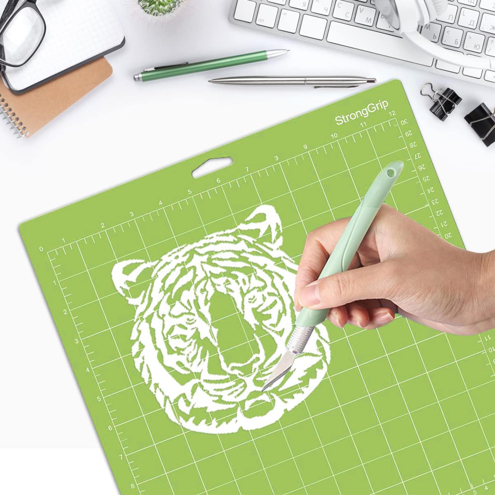 8Pcs Cutting Mat for Cricut 12”X12” Standardgrip Green Cutting Mat - Image 3
