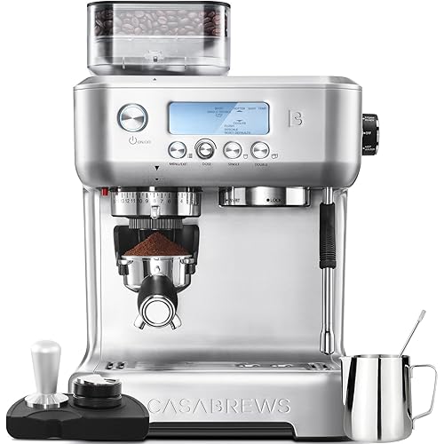 CASABREWS 5700Pro Espresso Machine with Grinder, Professional Coffee Maker with Milk Frother Steam Wand, Barista-Quality Cappuccino Latte Machine with LCD Display, Great for Coffee Enthusiasts