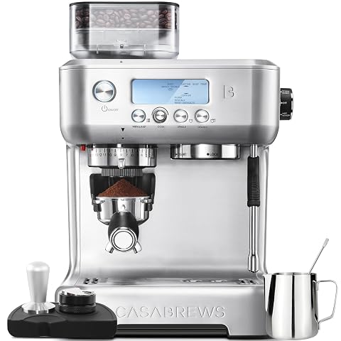 CASABREWS 5700Pro Espresso Machine with Grinder Professional Coffee Maker with Milk Frother Steam Wand Barista-Quality Cappuccino Latte Machine