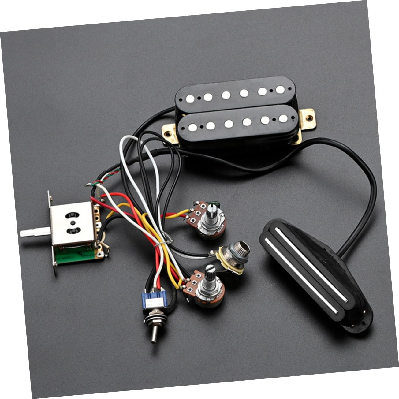 BESPORTBLE Electric Guitar Pickup Set Metal Pickups Pre-Wired Control Plate Dual Coil Design for Enhanced Sound Compatible Bass and Acoustic Guitars