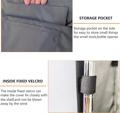 Miniatura 7 de Dalema Cubierta de estante impermeable, cubierta de unidad de almacenamiento resistente al polvo, organizador de acero duradero, cubierta protectora