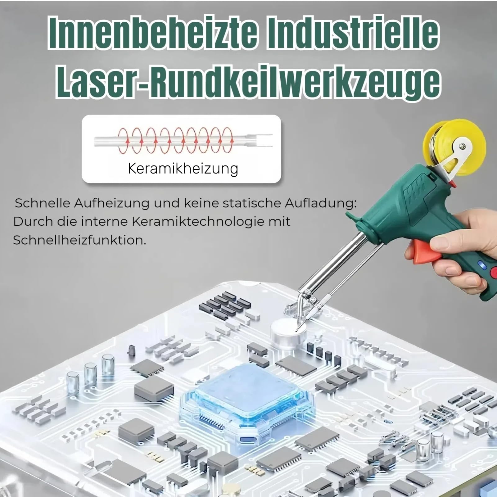 Intern Beheizte Industrielle Laserschweißwerkzeuge, Laserschweissgerät, Multifunktions Lötkolben Lötpistolen Set, Laserschweißpistole Laser Schweißgerät für Metall Kupfer Aluminium (Schwarz)