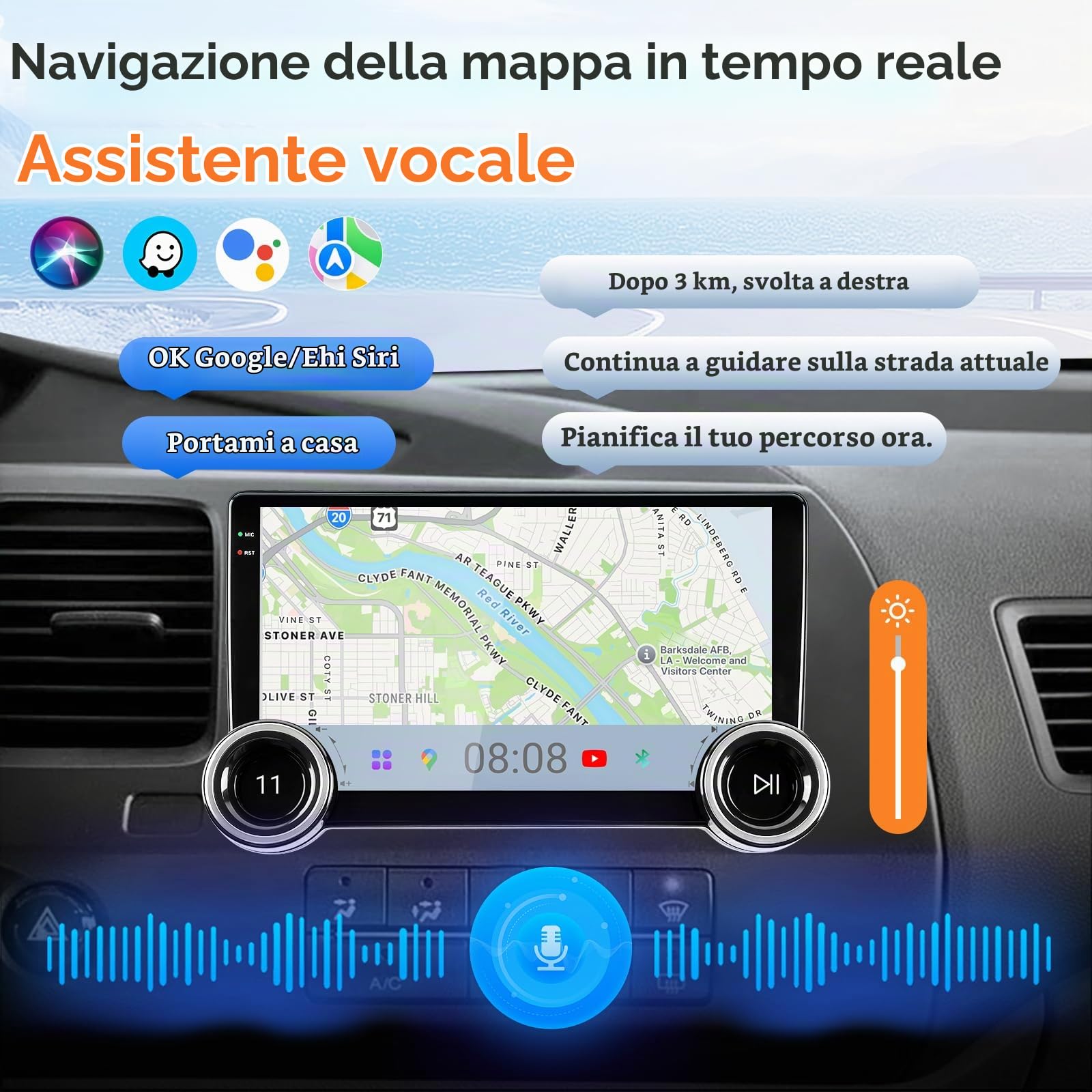 Haudio Autoradio 10.1 Pollici 2 DIN con Wireless Apple CarPlay & Android Auto, Telecamera Di retromarcia HD, Mirroring dello Schermo, Bluetooth, WiFi, Assistente Vocale, Radio AM/FM/RDS 2G+64GB