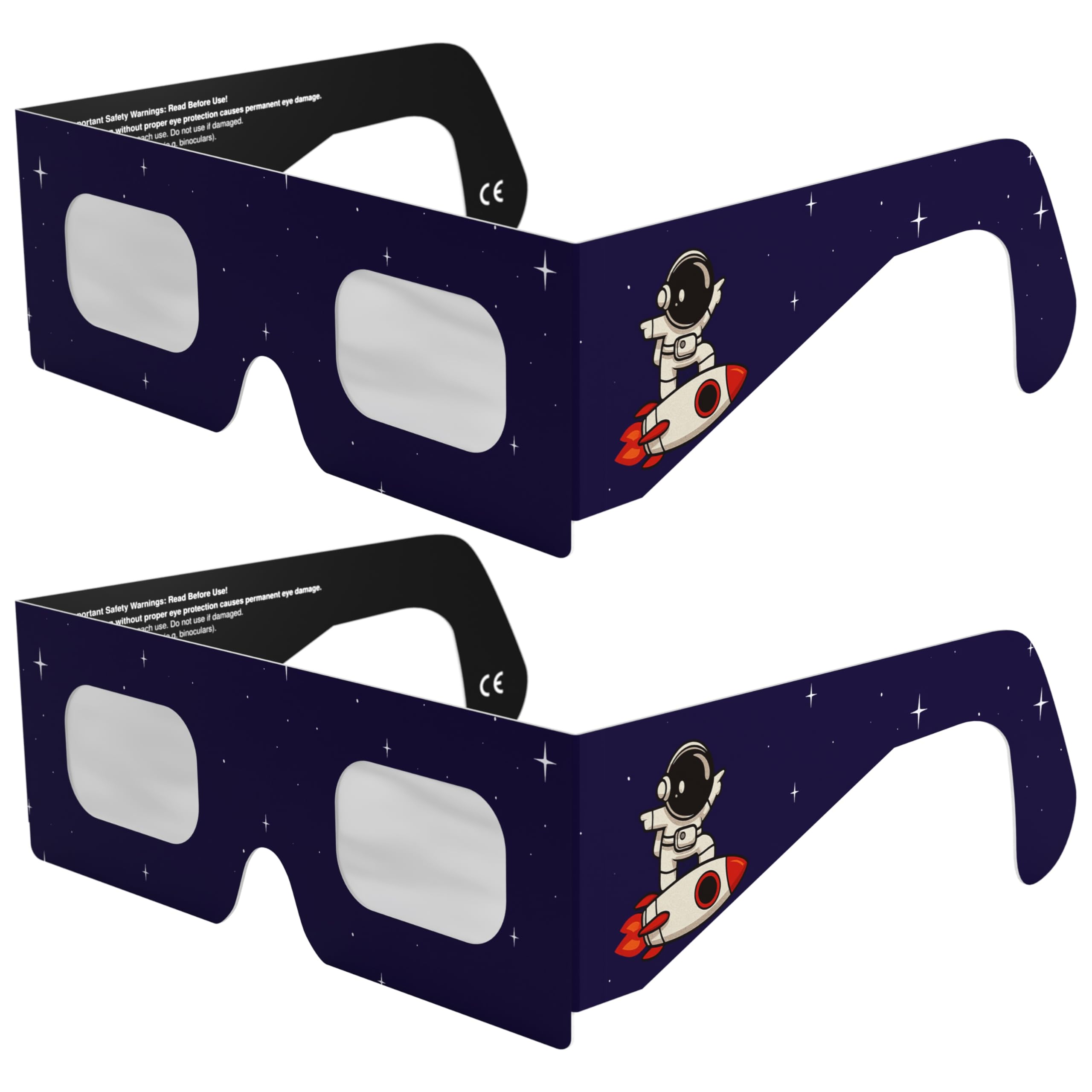 Solar Eclipse Glasses ISO 12312-2 & CE Certified โ Safe Solar Viewing for Direct Sun & August 2026 Eclipse | Paper Cardboard Frame, Made in EU | For Kids & Adults | 2 Pack | Rocketrider โ image 1