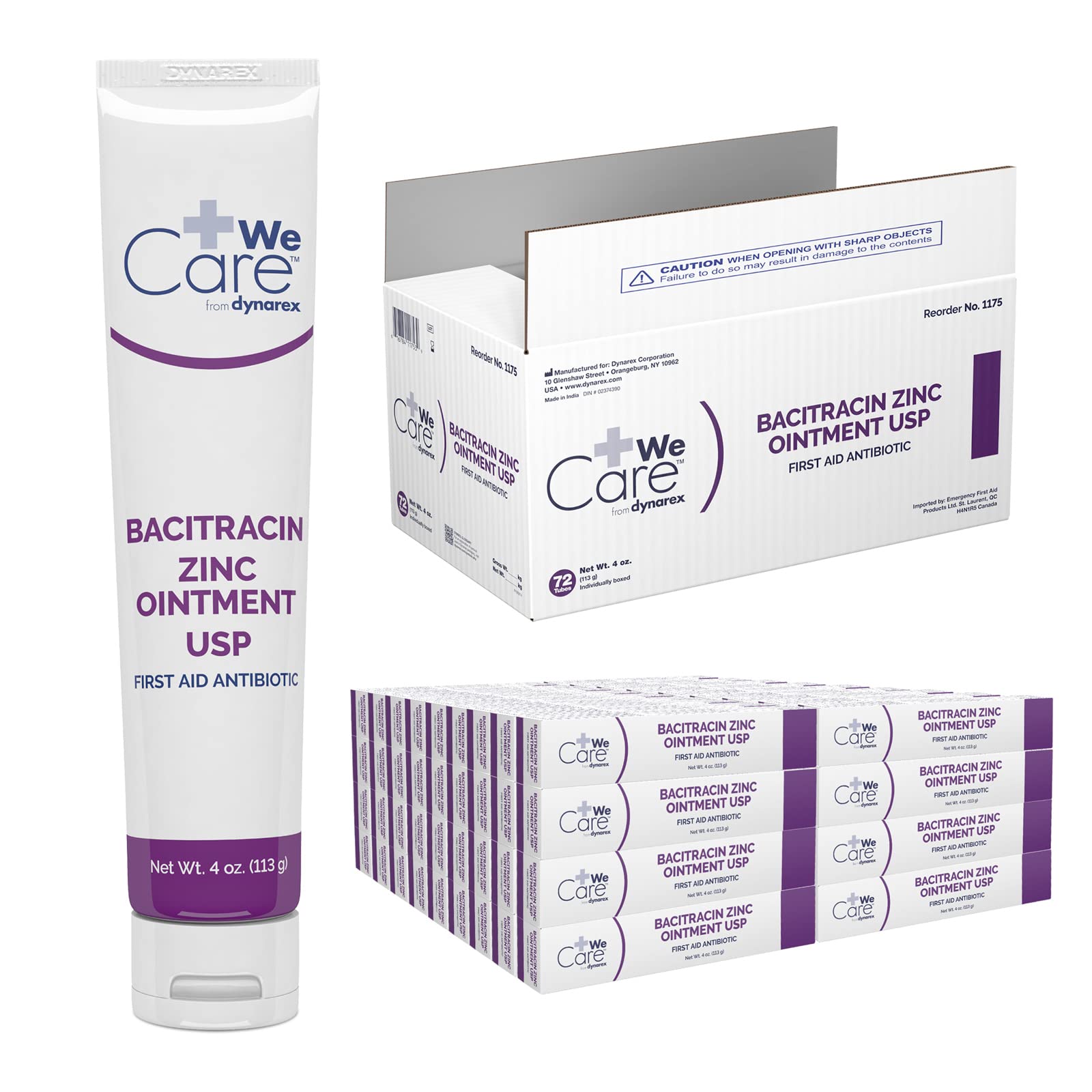 Dynarex Bacitracin Zinc Ointment USP - Burn Cream and Antibiotic Ointment for Minor Cuts Diaper Rashes Wound Care