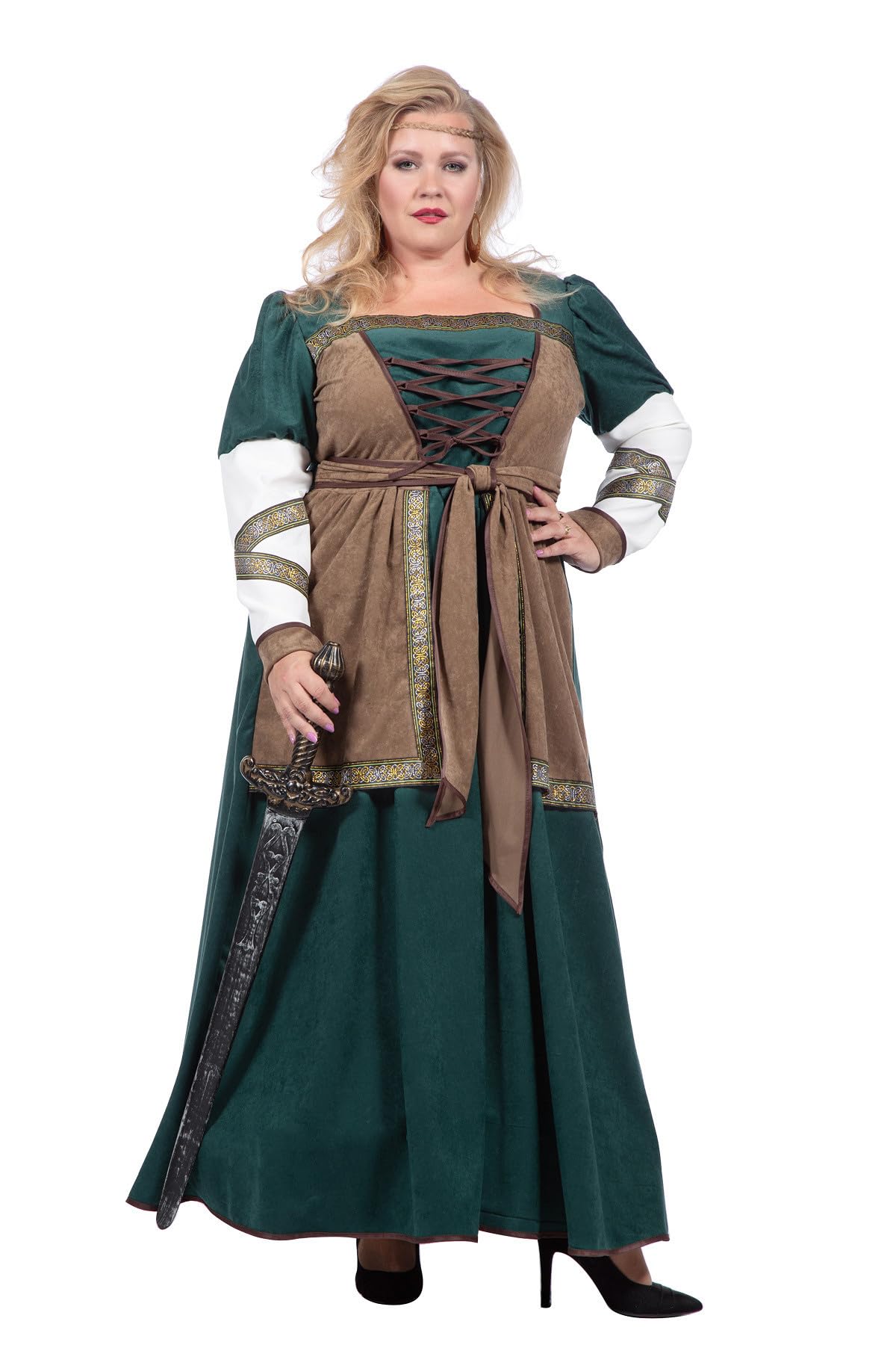 WILBERS & WILBERS 320470 Viking Costume Women's Long Viking Dress for Medieval Warrior Carnival LARP