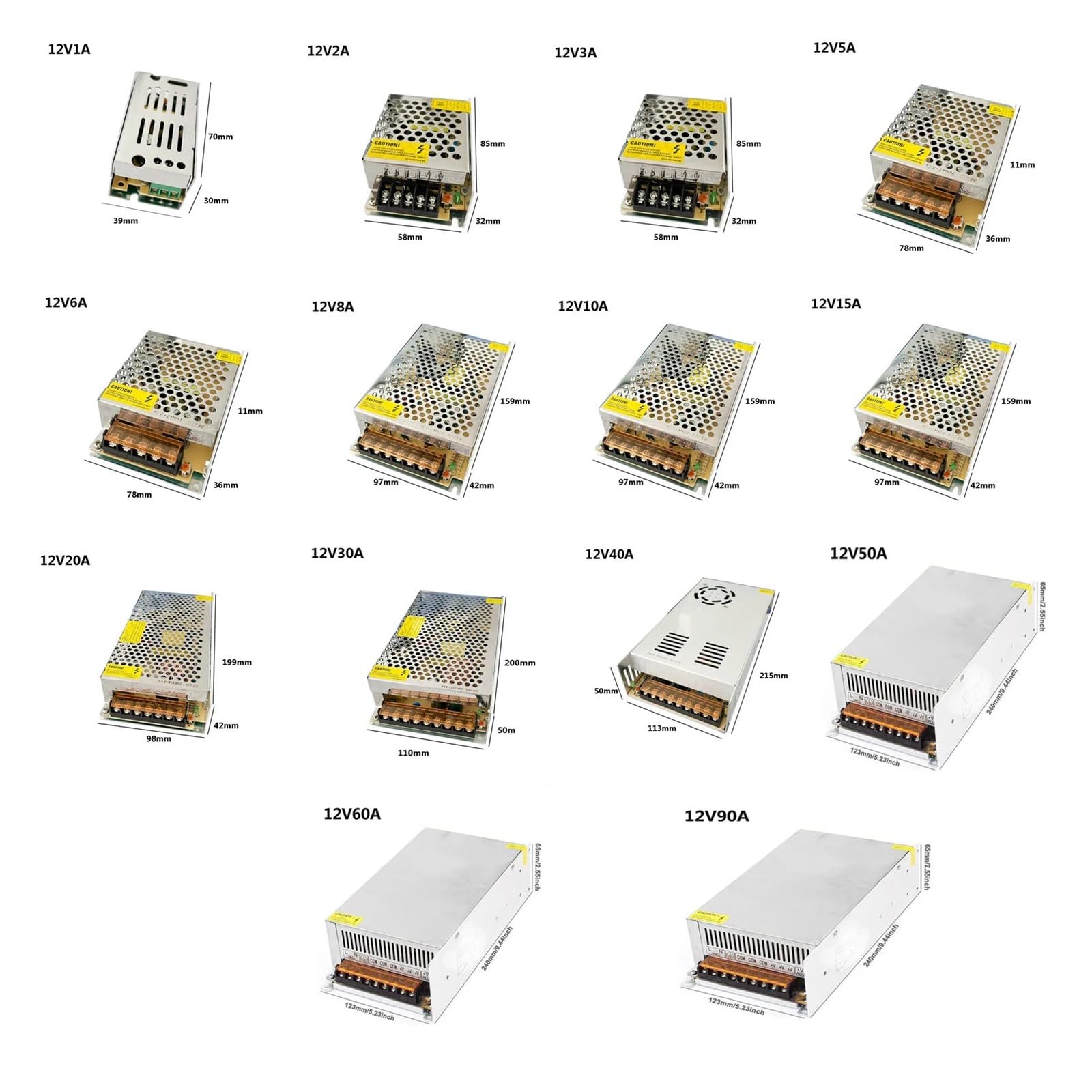Alimentatore switching, DC 5V 12V 24V 36V 48V Alimentatore a commutazione 2A 3A 4A 5A 8A 10A 15A 20A 30A 40A 50A Trasformatore di potenza Adattatore for illuminazione a LED,per strisce LED, CCTV, sta