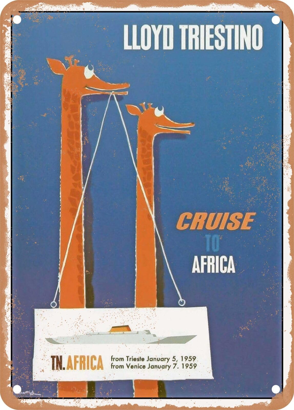 METAL SIGN - 1959 Lloyd Triestino Cruise to Africa Vintage Ad home decor