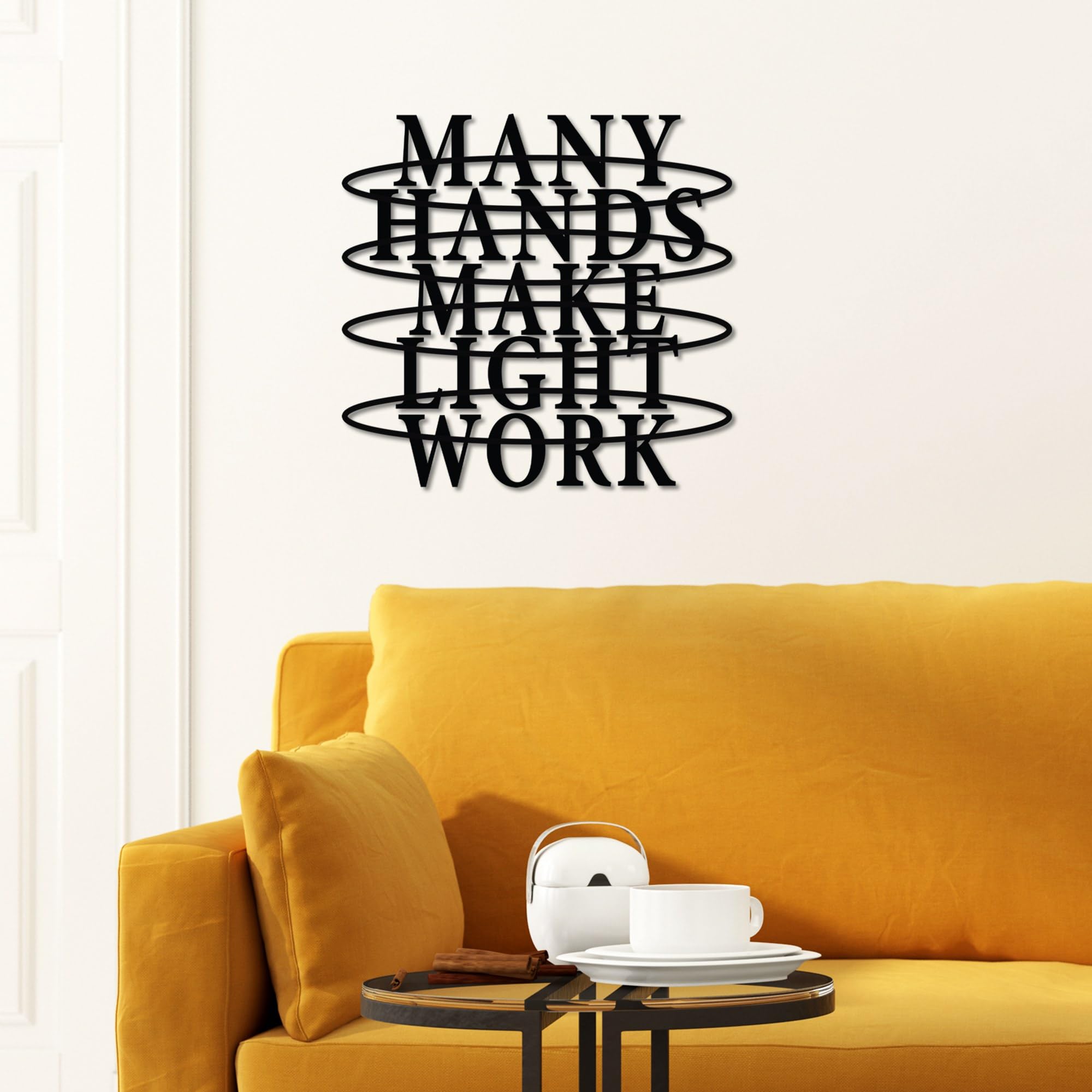 Stylish Black Decorative Metal Wall Accessory, 38 x 37 cm, 100% Metal, 1.5 mm Thickness, Lightweight and Durable, Perfect for Home Decor