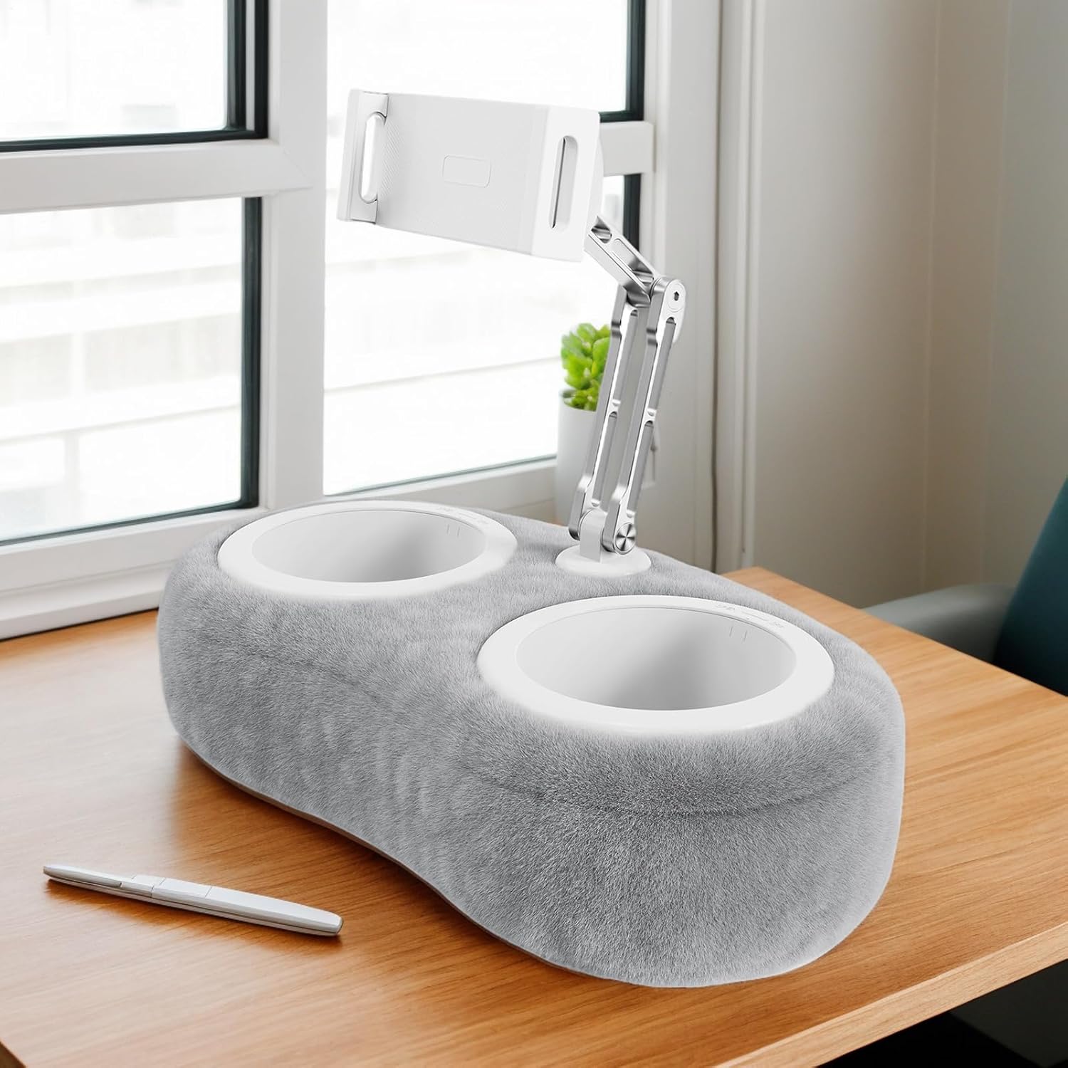 FmtwPhn ベッド用 タブレットピロースタンド, 机用スマートフォンホルダー, 回転可能スマートフォンブラケット, タブレットホ