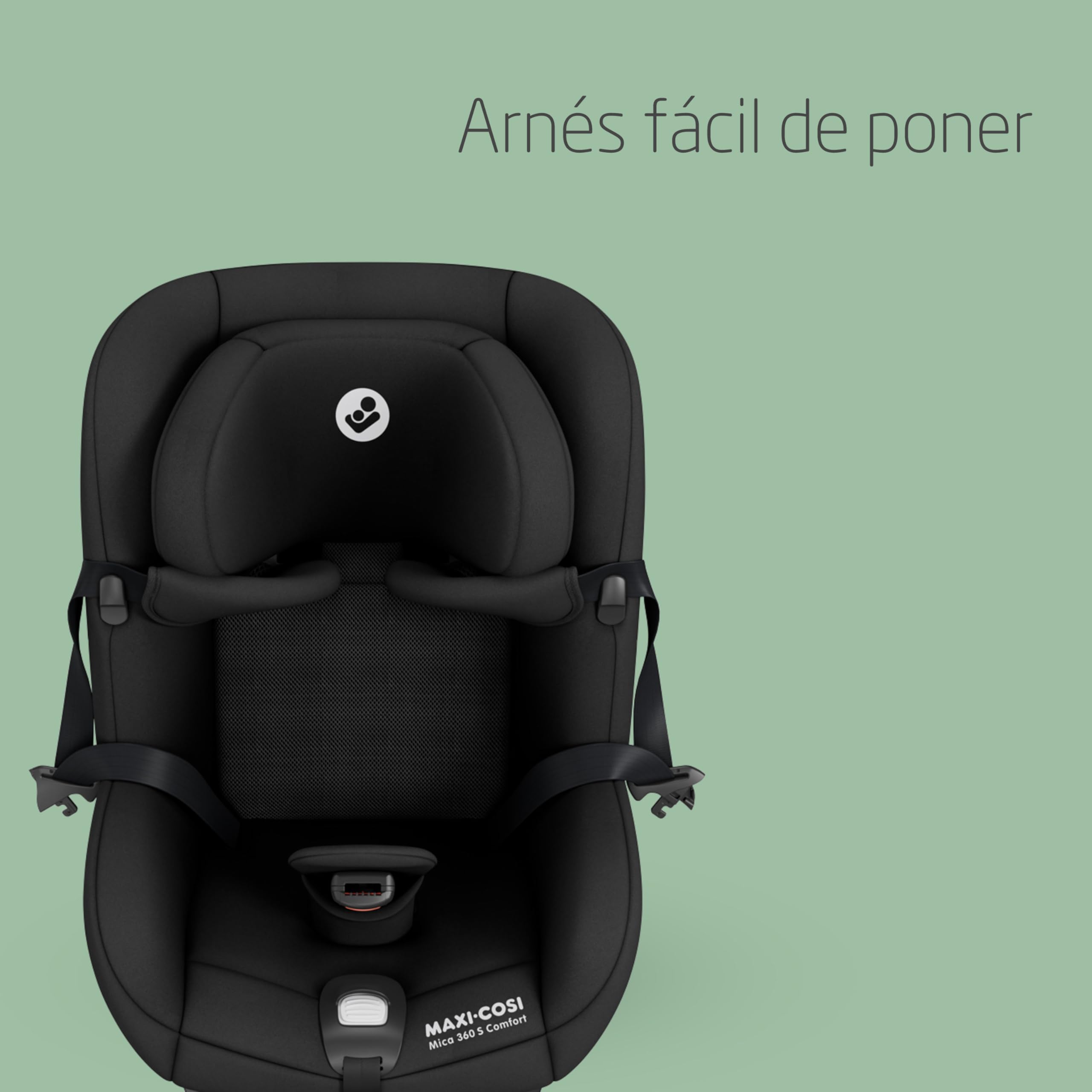 Maxi-Cosi Mica 360 S Comfort, Silla Coche 360 Giratoria, ISOFIX, 0-4 Años(40-105cm), Giro FlexiSpin, 5 Posiciones Reclinación, Protección G-CELL, Arnés Fácil Poner,Tejido Transpirable, Authentic Black
