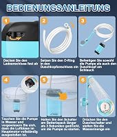 WADEO Hordozható Campingzuhany Akkumulátorral és Pumpával, 6000-8000mAh Töltödhető Akkus Kültéri Zuhany 8