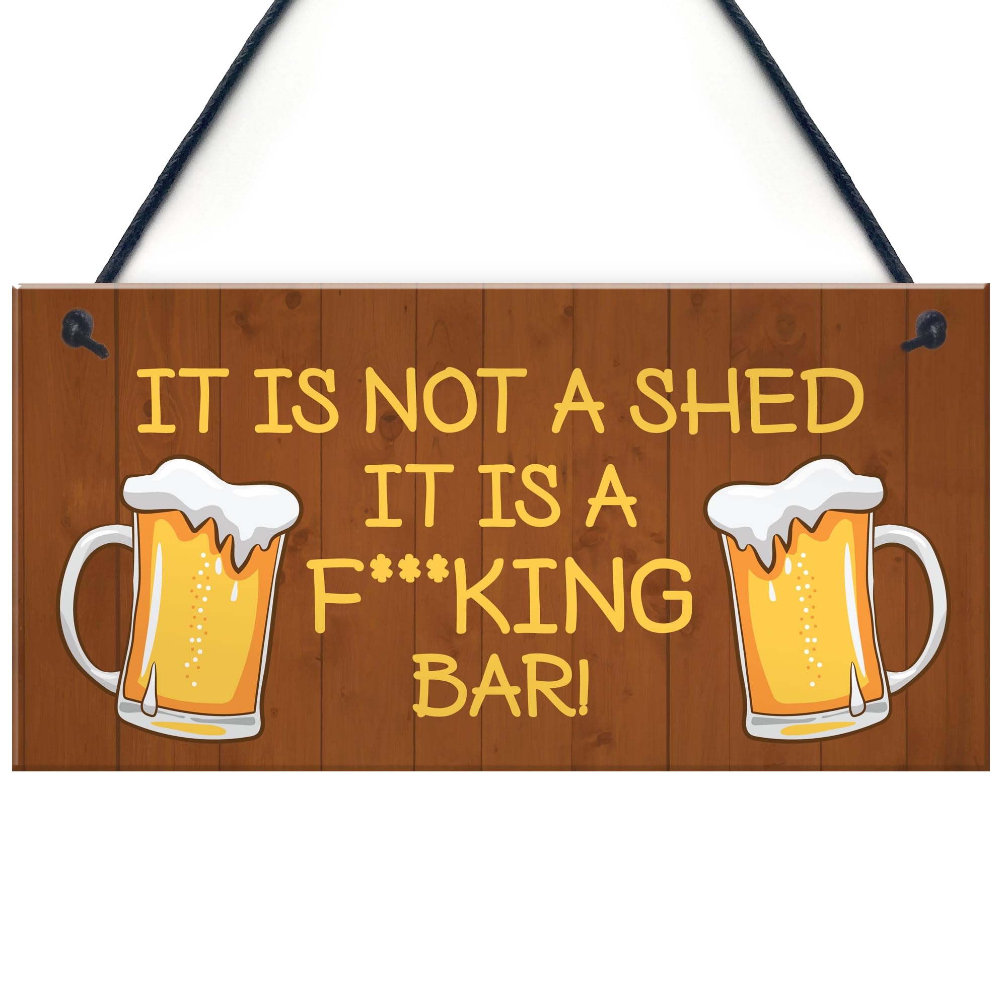 Rude Bar Sign Funny Garden Shed Sign Hanging Door Plaque Man Cave Beer Gift