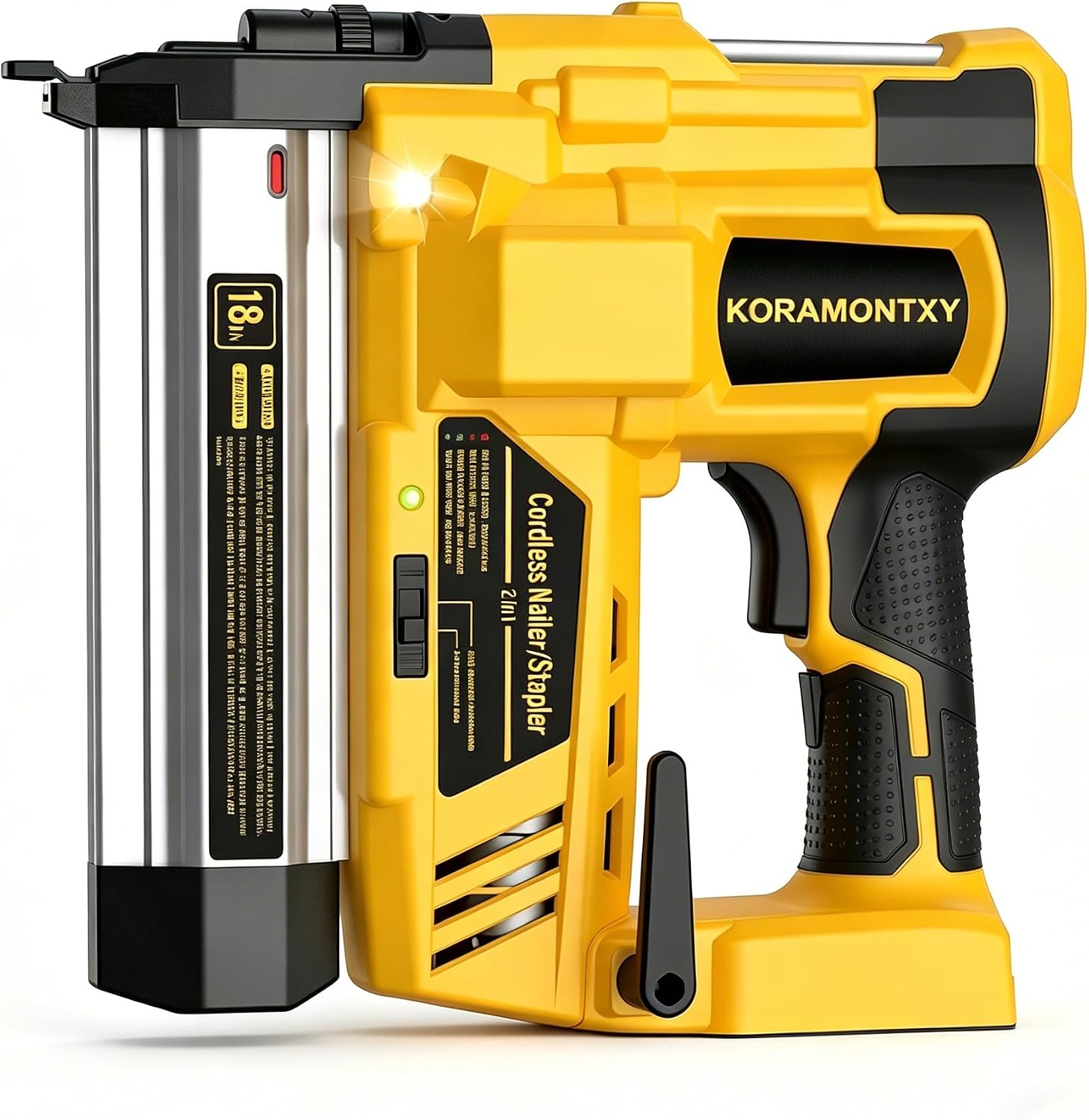 2" Cordless Brad Nailer, 2-in-1 18GA Staple Nail Gun Battery Powered Compatible with DeWalt 20V MAX Battery, Electric Nail Gun Stapler with 2000 Staples and Nails (Battery Not Included)