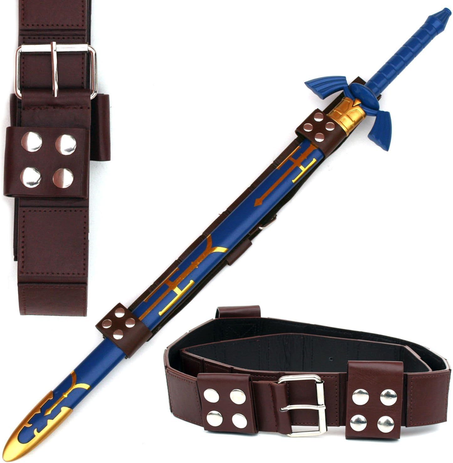 Link Hyrule Zelda Sword Leather Belt Strap, Brown, One Size