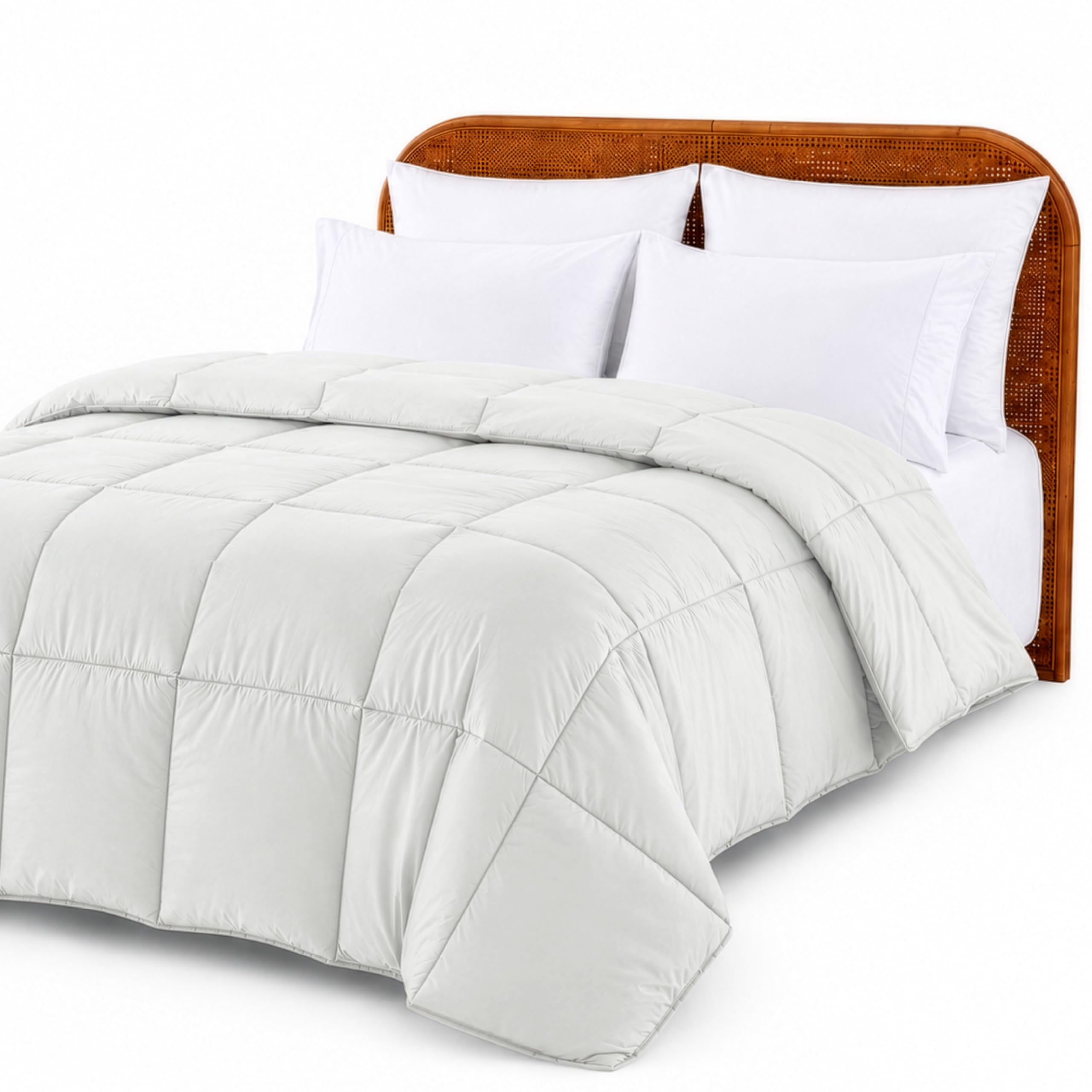 Modern Threads Comforter Duvet Insert, Reversible Quilted Down Alternative Comforter with Corner Tabs, All Season Bedding, Queen, Antique White