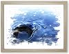 Water Drops V3 Modern Framed Wall Art Print, Ready to Hang Picture for Living Room Bedroom Home Office Décor, Oak A2 (64 x 46 cm)