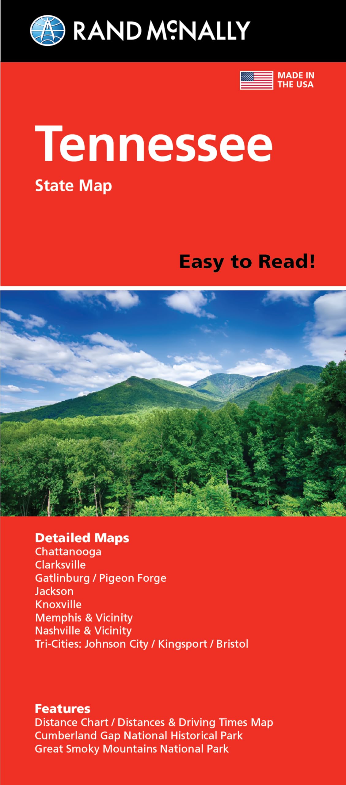 Rand McNally Easy To Read Folded Map: Tennessee State Map