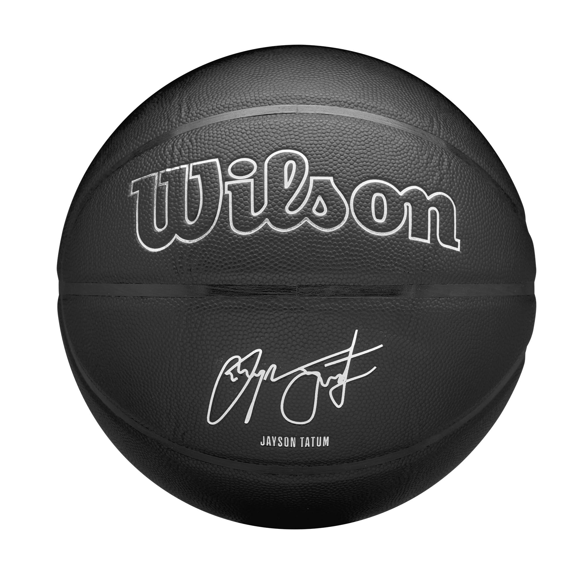 Wilson NBA Player Evergreen Basketball, Mit Pure Feel Bezug, Ideal Für Spiele Im Freien, Wetterfest, Spieler: Tatum, Farbe: Schwarz, Größe: 7