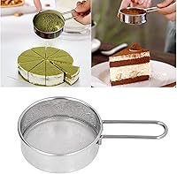 Vista 8 de plplaaoo Colador pequeño, colador de harina, tamiz de harina, malla 40, profesional, plateado, un paquete
