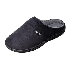 isotoner Mens Open Back Slipper with Memory Foam and Indoor Outdoor Sole
