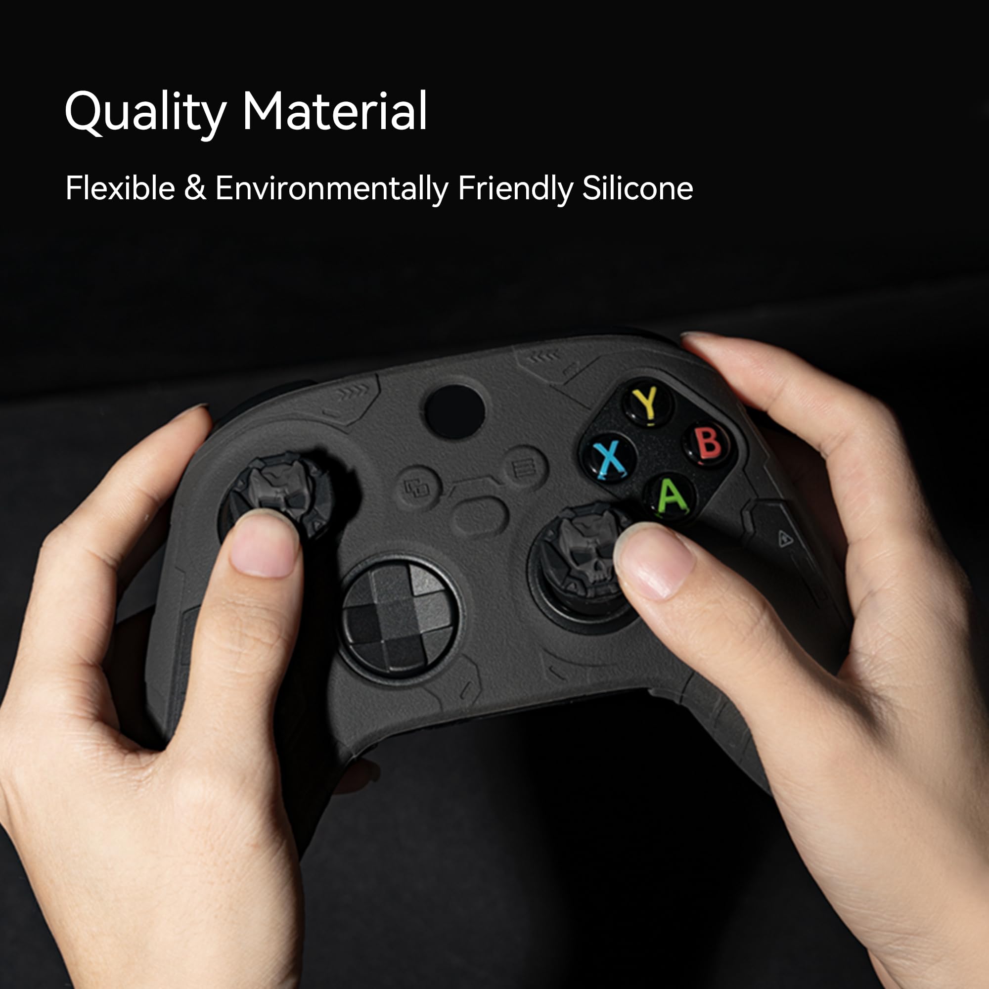 GeekShare G.S.TAC - Juego de empuñaduras tácticas de silicona antideslizante para mando Xbox Series X/S con 2 tapas de agarre para el pulgar