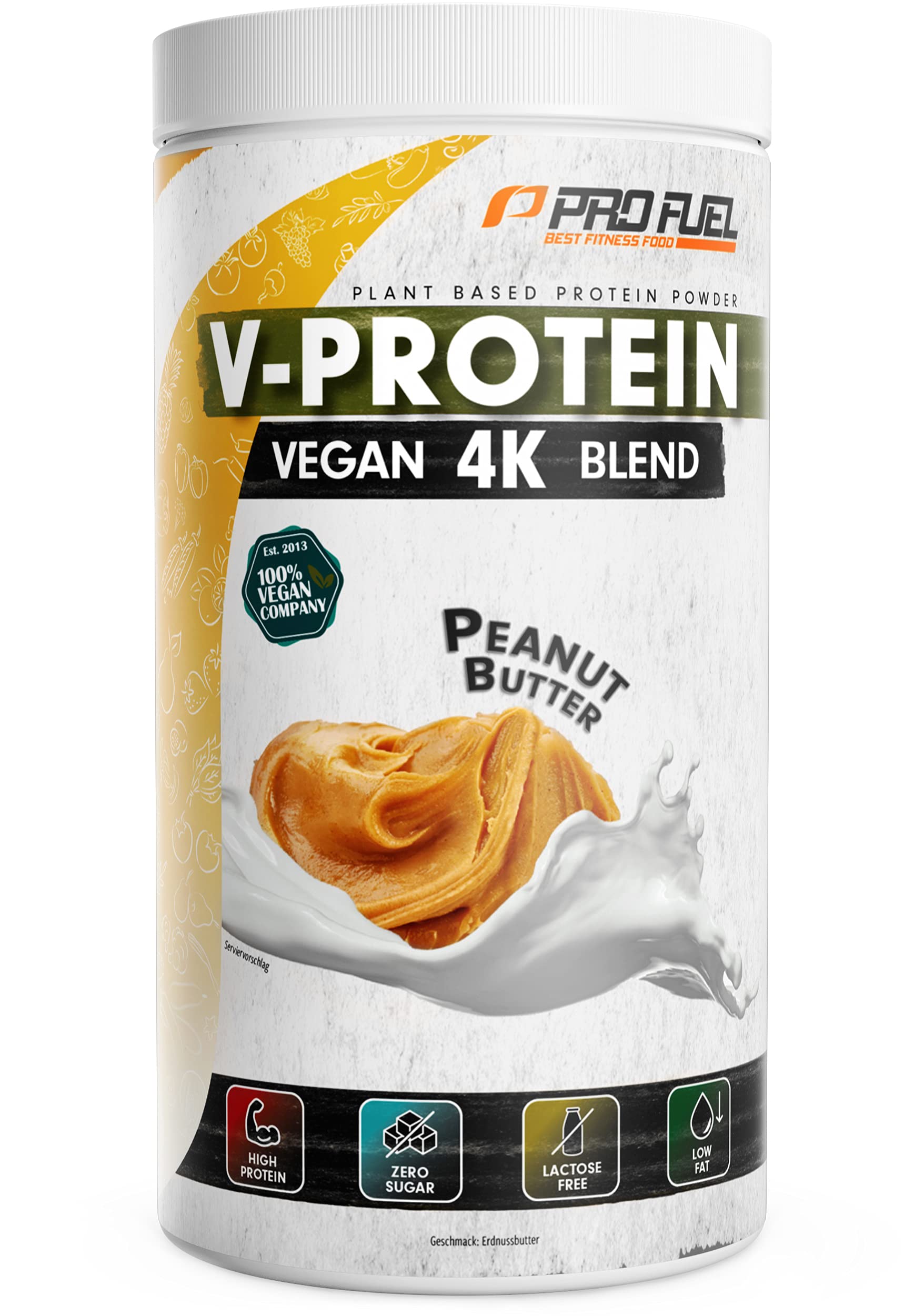 Veganes Proteinpulver ERDNUSSBUTTER – V-PROTEIN 4K Blend, 750 g