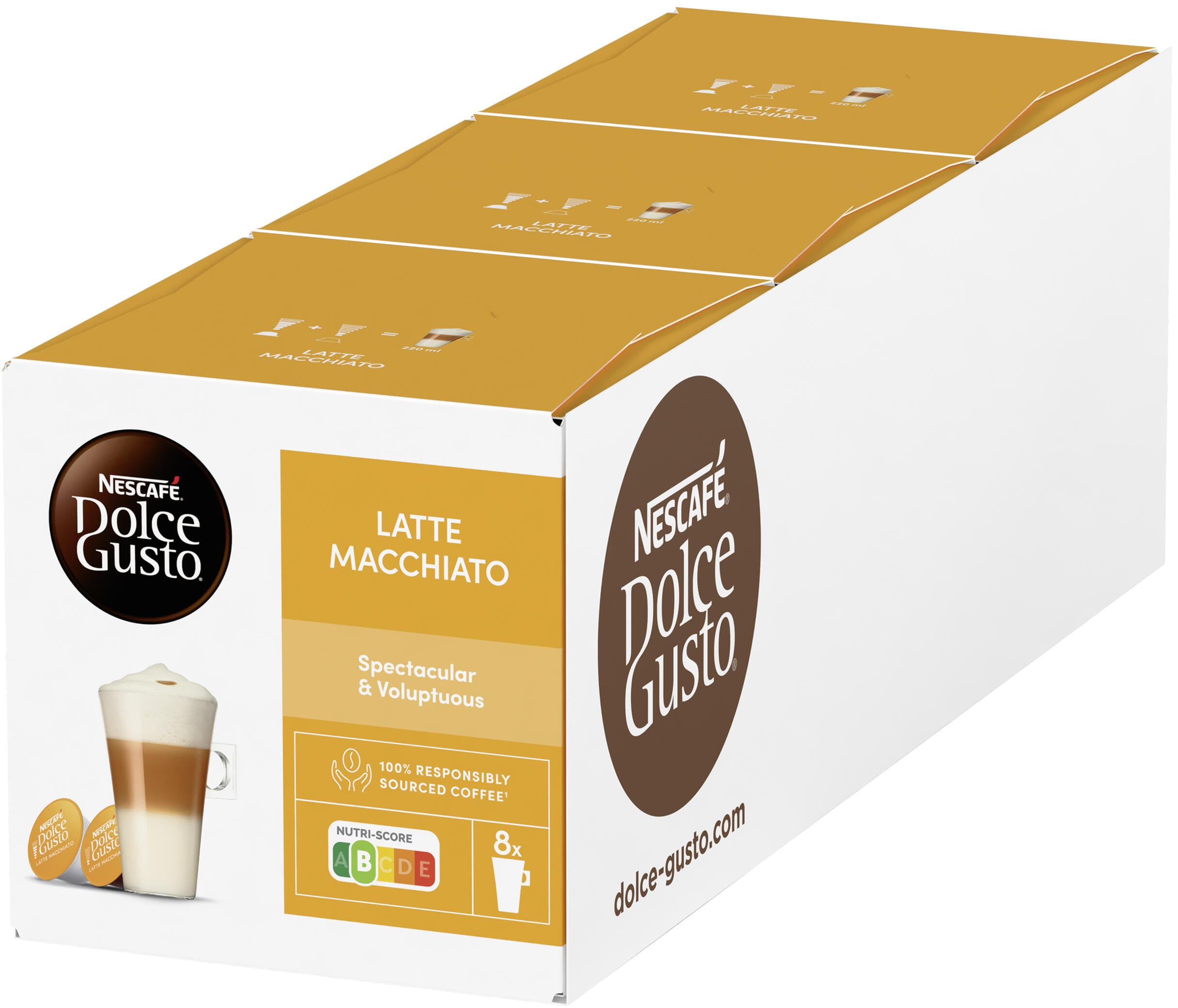 NESCAFÉ DOLCE GUSTO Latte Macchiato kapsułki z kawą, 3 x 16 kapsułek
