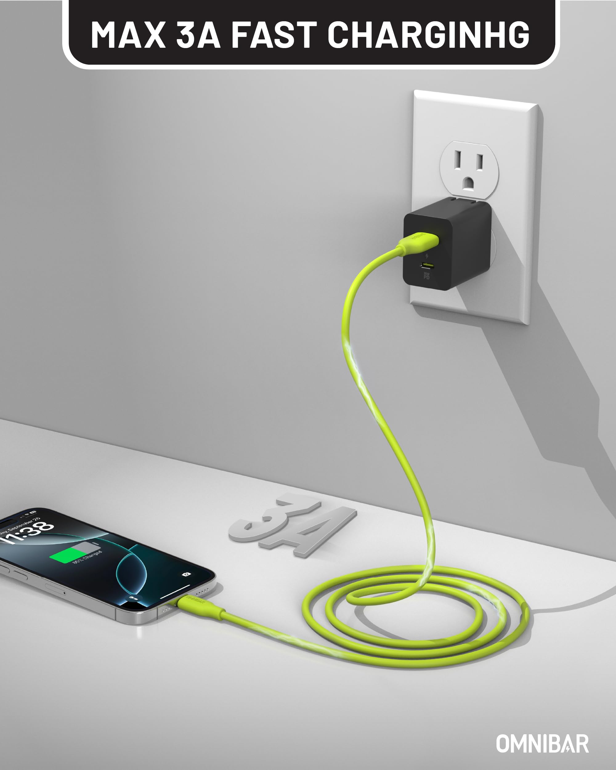 Cavo in silicone da USB A a USB C, 1,8 m, confezione da 2 cavi di ricarica da USB A a tipo C per iPhone 16/15 MacBook, cavo di ricarica USB C per ricarica rapida per tablet laptop Galaxy S24