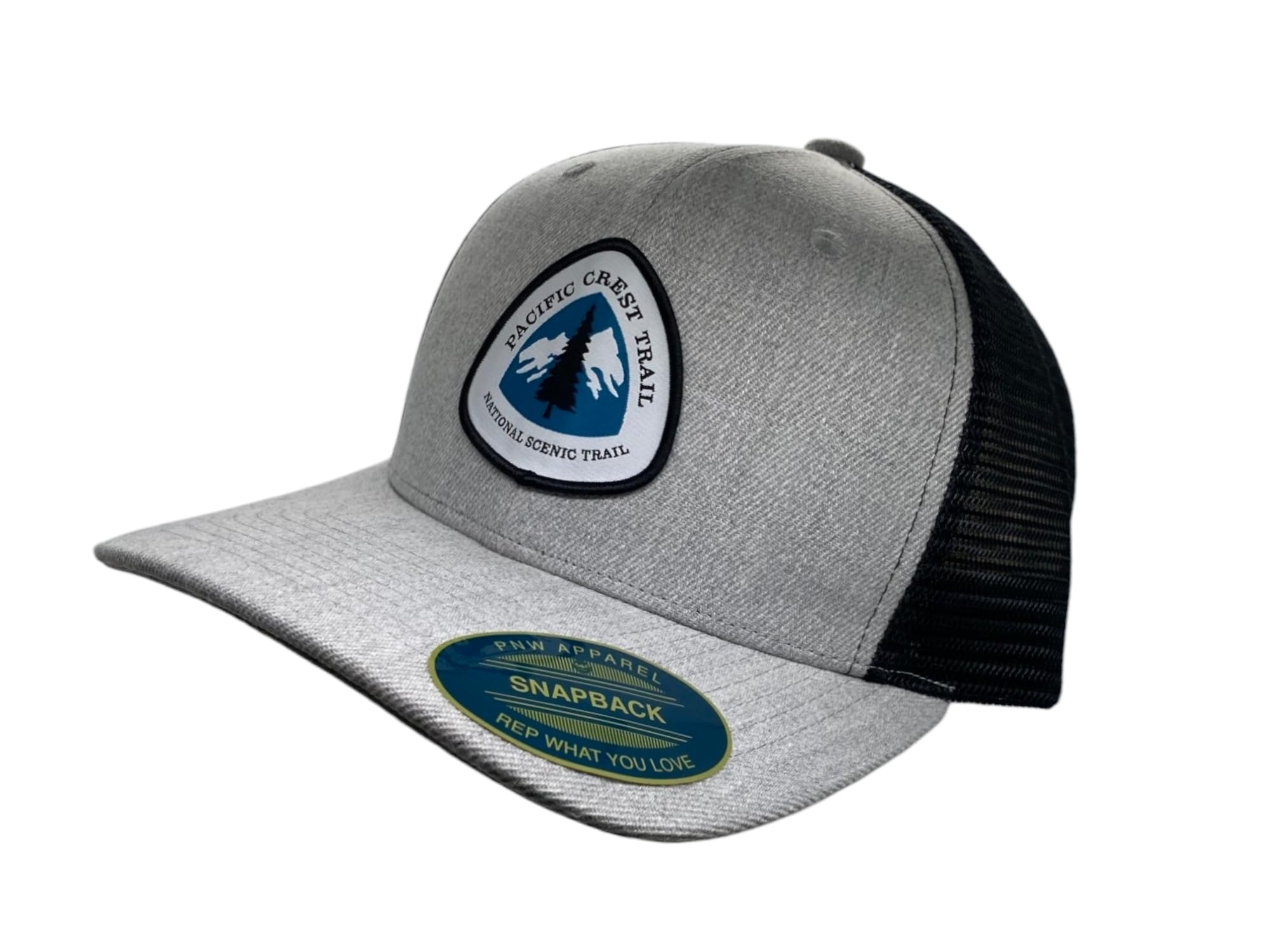 PNW Wonderland ApparelTrucker Snapback/Mesh Hats Pacific Crest Trail Mens & Womens Hiking Hat with Offical Pacific Crest Trail Woven Patch