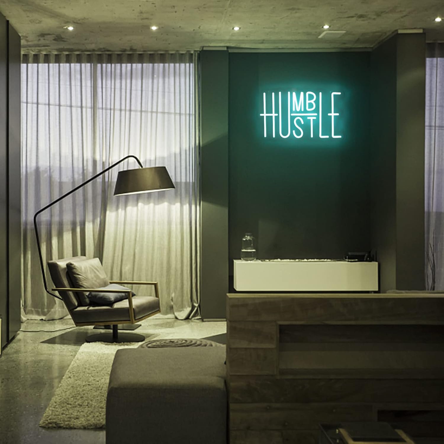 Hustle Words LED Neon Lights Party Decorations, USB Powered Switch LED Neon Lights Brightness Adjustable for Office Room, Gym Room, Man Cave, Gamer Room Decor (Blue) - Image 5