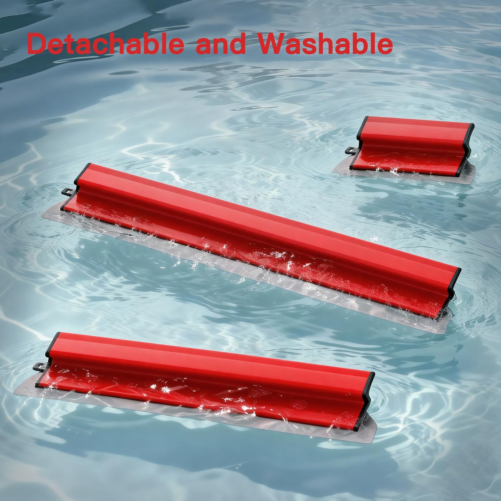 Flächenspachtel Set - Spachtel Spachtel 25cm, 40cm, 60cm + Verlängerungsgriff 76cm bis 160cm, Konstruktionsmesser Edelstahl (Rotes Set)