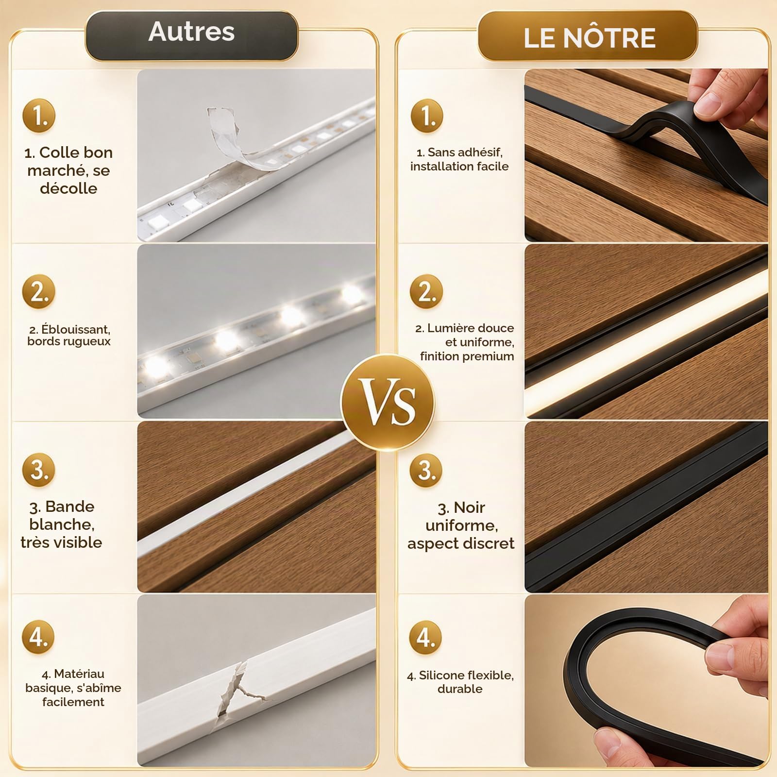 Éclairage Panneaux Acoustiques, Bandes LED Encastrables Sécables et à Intensité Variable 6x100cm 2700–6500K Blanc Chaud au Blanc Froid Télécommande et Contrôle via App Couleur Luminosité Réglables