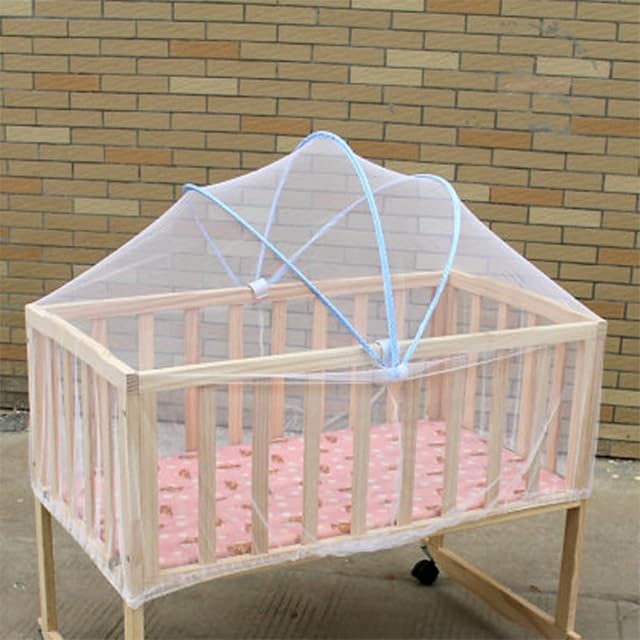 Baby Mosquito Net for Cot Arched Crib Mosquito Net Bed Insect Net Safety Pop Up Tent Portable Travel Cradle Net Fly Bug Net Protection Cover Full-Wrapped Installation with Elastic Band, 100x60cm