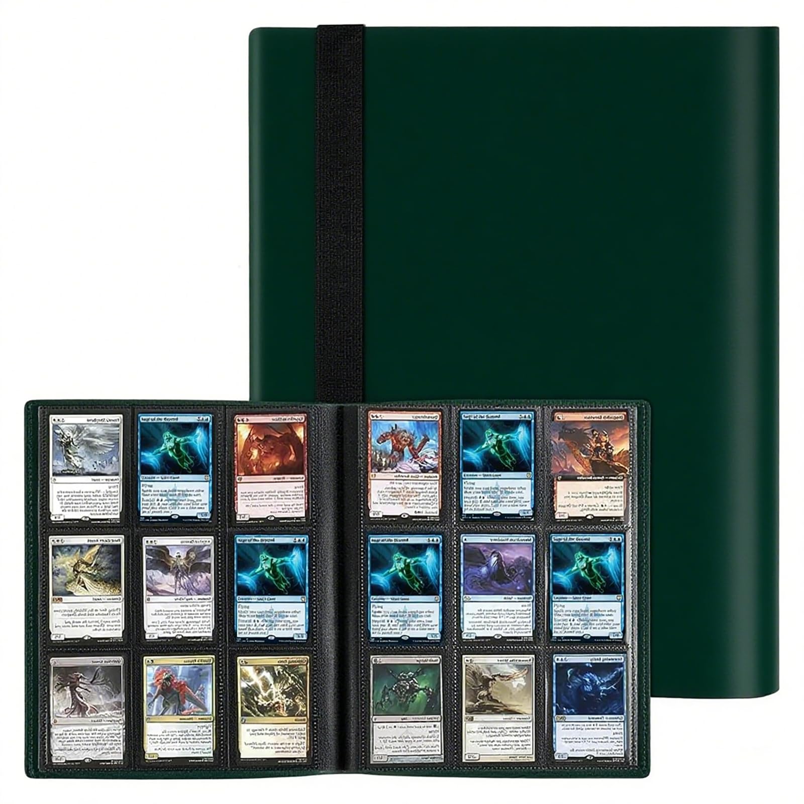 Eastrise 9-Pocket Trading Card Binder, Pocket Trading Card Album, 20 Pages Holding 360 Pockets, Durable PU Album for MTG, Pokemon, Yu-Gi-Oh, Football, and Sports Cards (Green/20 Sheets 360 Pockets)