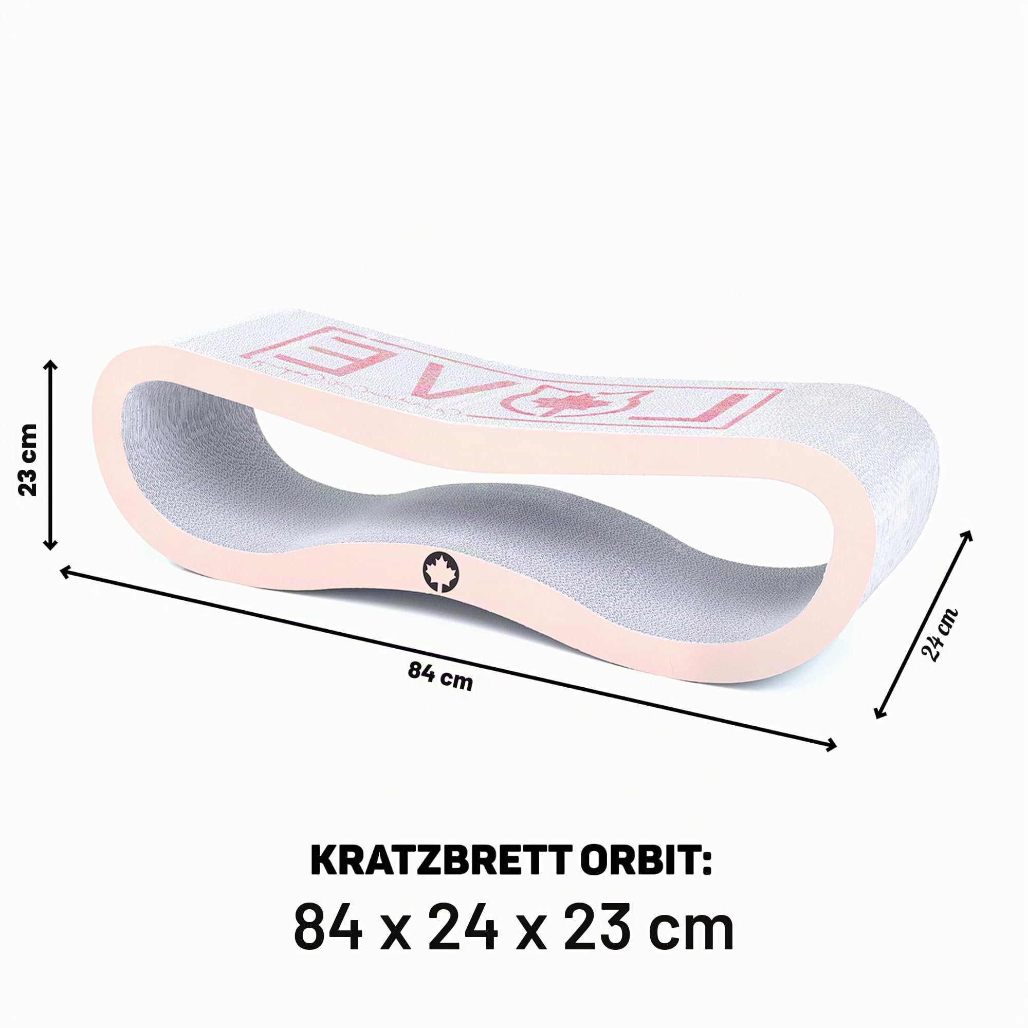 CanadianCat Company | Kratzbrett für Katzen - Orbit 2.0 - rosa - Love Kratzpappe, Kratzwelle, Krallenwetzen