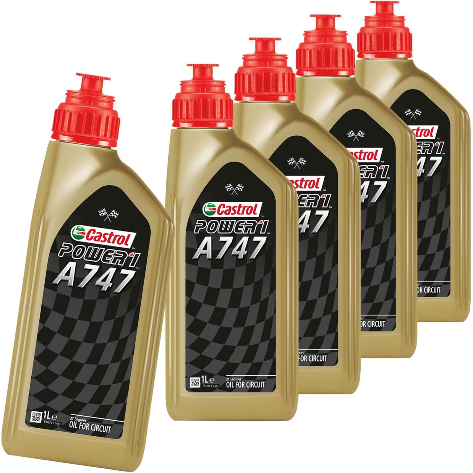 BandelOne enthält 5x1L Power 1 A747 Motoröl 2 Takt Hochleistungsöl Rennsport+Rizinusanteil
