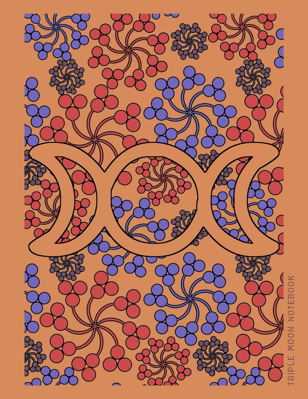 Triple Moon Notebook: Goddess Flowers Large Blank College Ruled Paper Journal With Decorated Interior And Numbered Page