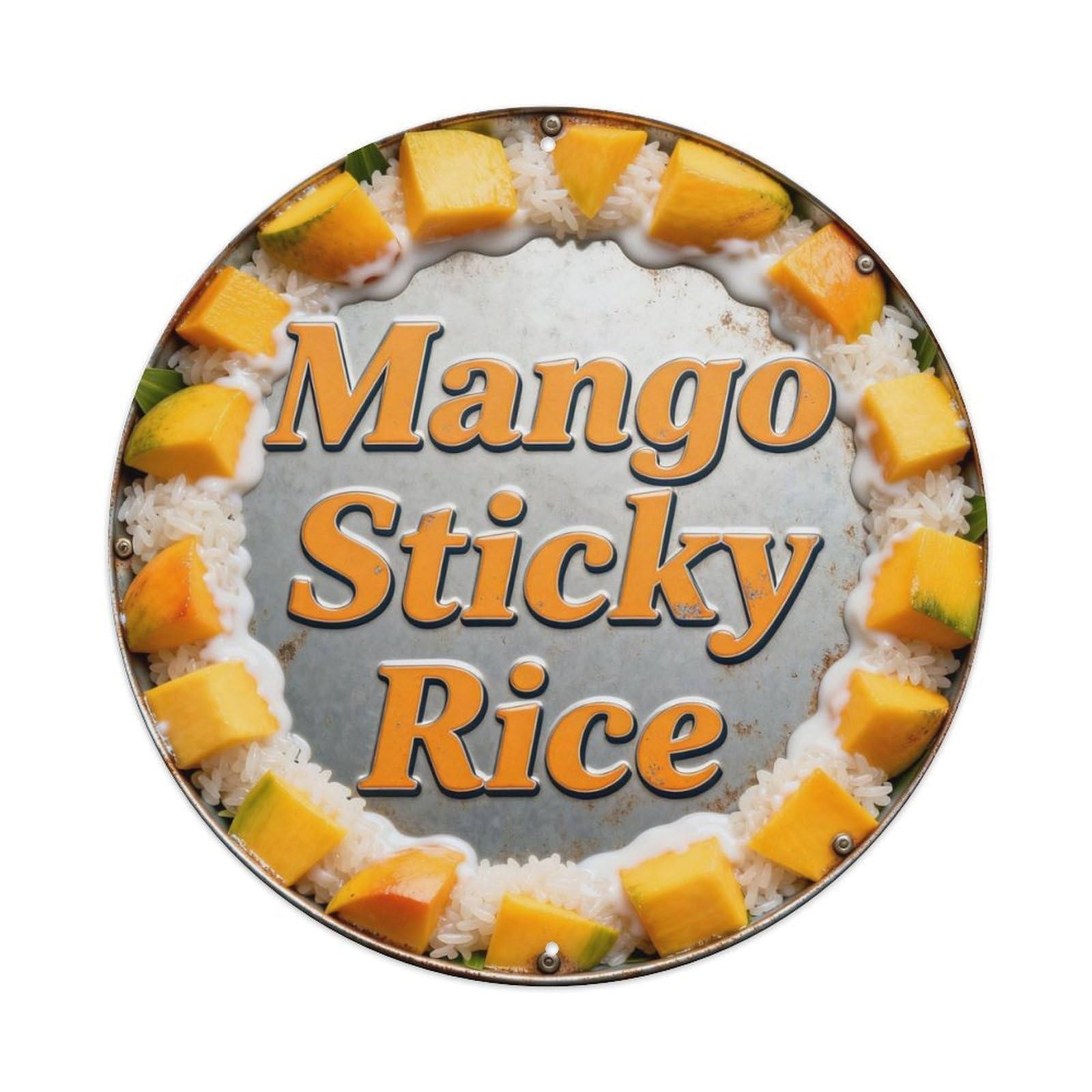 Mango Sticky Rice Metal Tin Sign Plaque