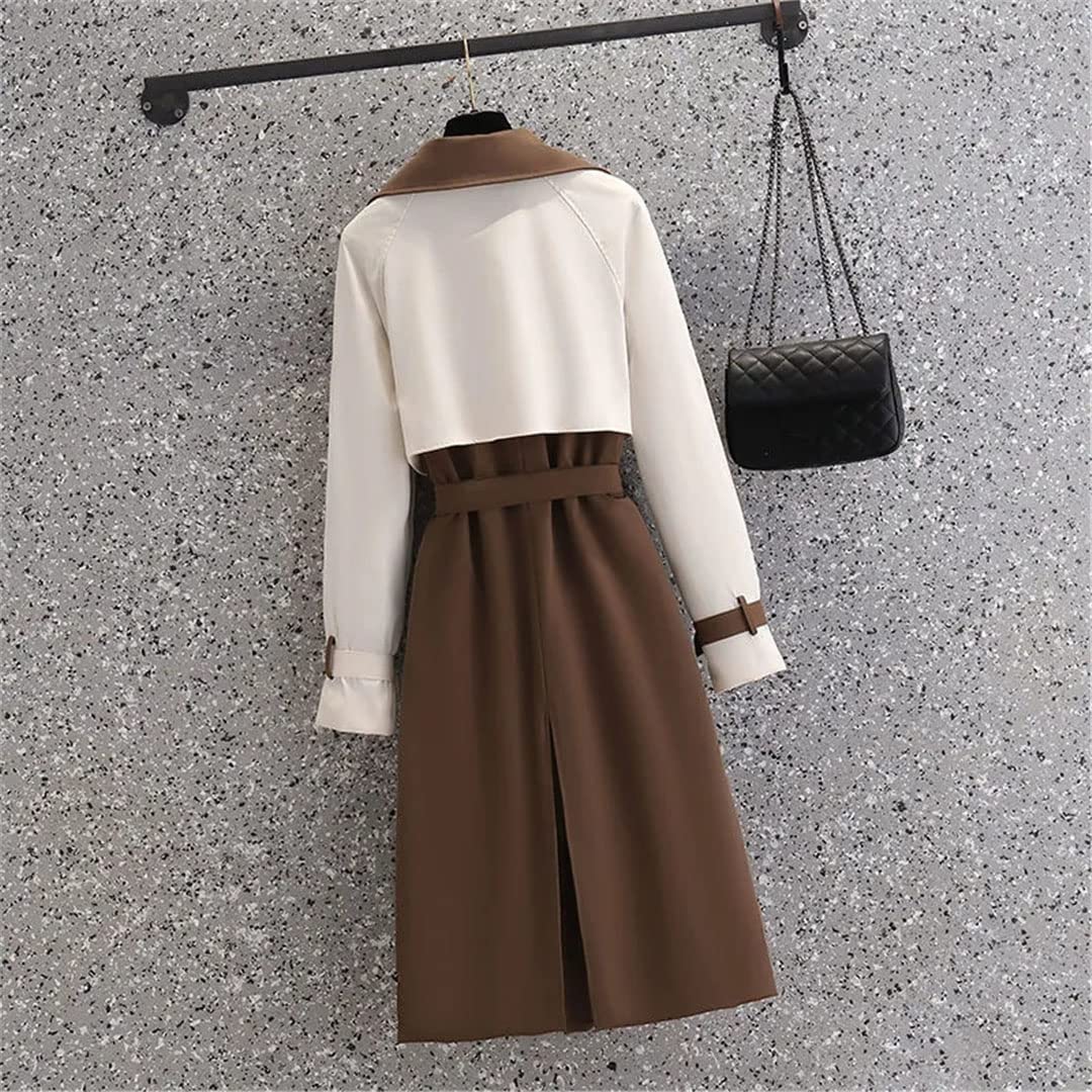 Amazon.com: Autumn Mid-Length Trench Coat Women's Contrasting