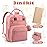 Tenot Baby Diaper Bag Backpack, Travel Diaper Bags for Baby Girl Boy Large Capacity Baby Bag Backpack for Women Light Pink
