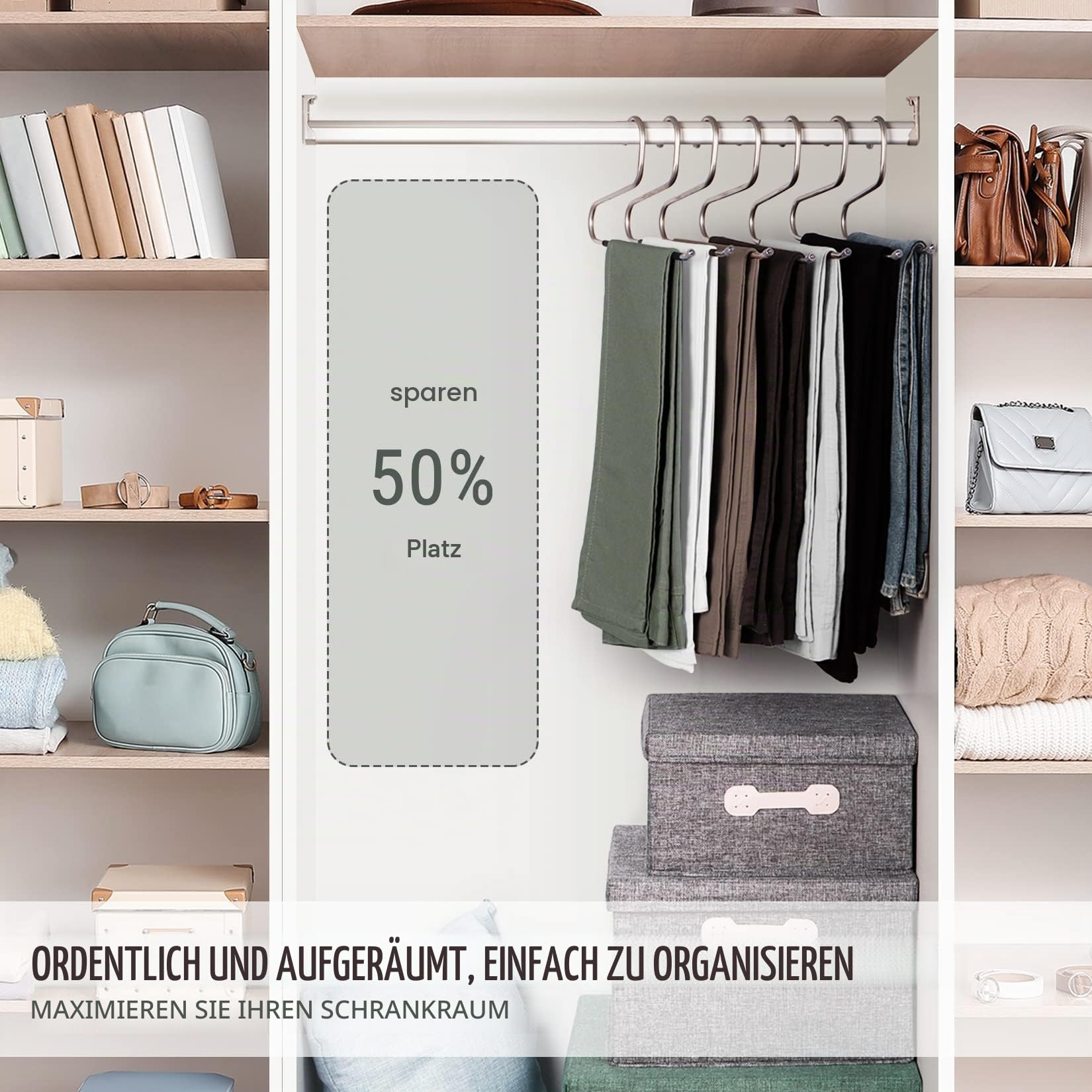 DOIOWN Hosen, Jeans-Kleiderbügel – 30 Stück offene Enden, Jeans-Kleiderbügel platzsparende Kleiderbügel für Männer und Frauen, Dicker Edelstahl, rutschfeste Kleiderbügel für Hosen, Handtücher, Schal