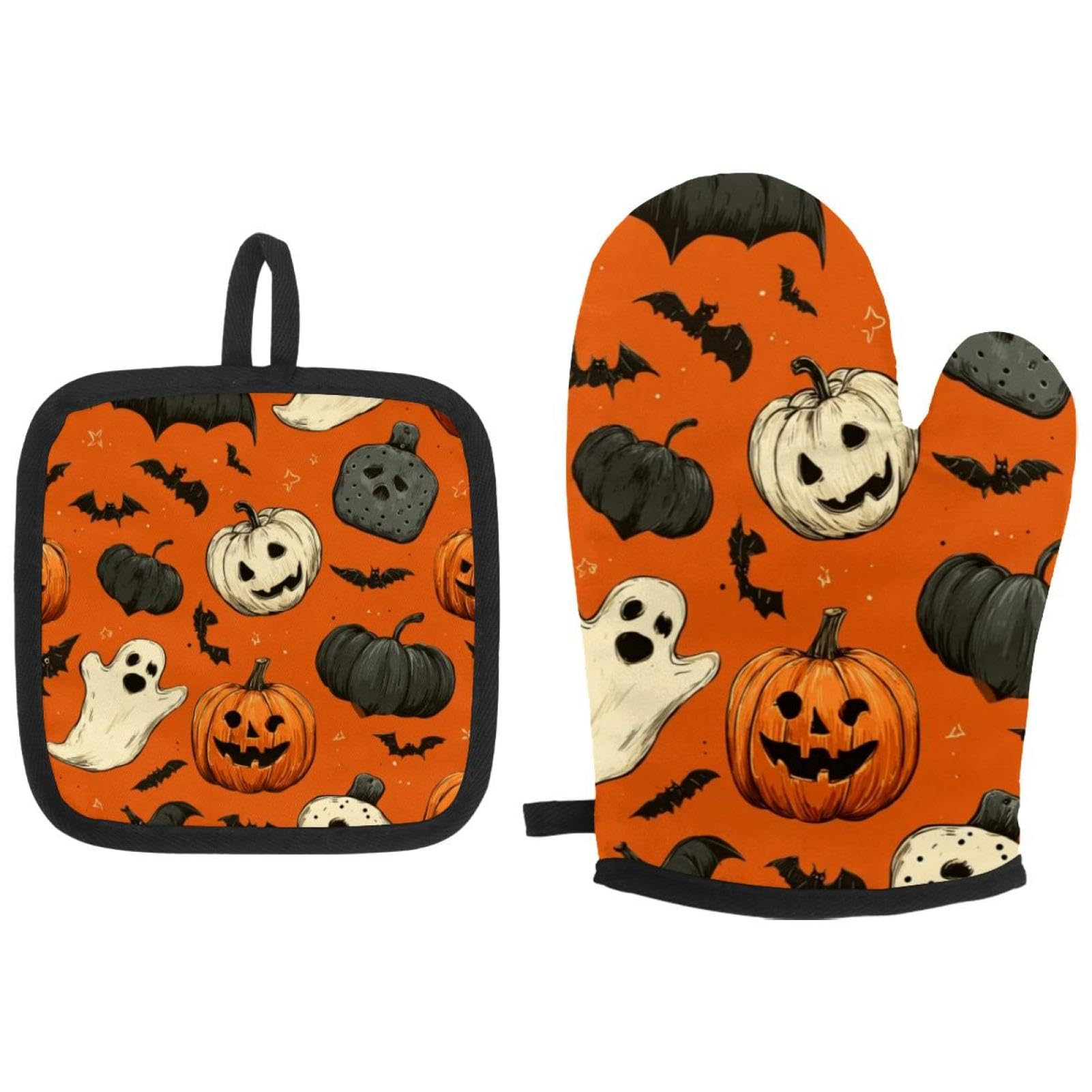 Gants de cuisine et maniques antidérapants pour réussir votre repas d'Halloween en toute sécurité