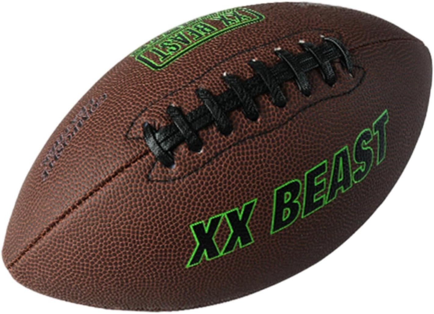 pistro Rugby Ball American Football - Wear Resistant Nonslip Sports Ball for Game, Team, Graduation, Halloween, Family & Friends- Size 9