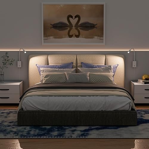 Miniatura 4 de ENUOTEK Luz LED de lectura de cabecera montada en la pared, lámpara de punto blanco regulable táctil para dormitorio con puerto USB 5V2A, cuello de