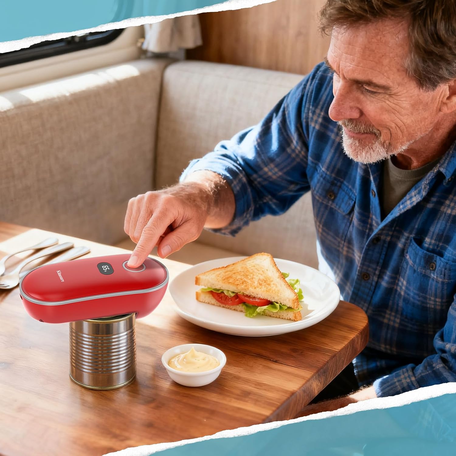 Handsfree One-Touch Rechargeable Electric Can Opener Easy Flex Side Cut All Can Sizes with LED Display and Smooth Edge Safety for Arthritis & Seniors, Auto Kitchen Christmas Gifts (Red) 10 71Lt2mDkdsL. AC SL1500