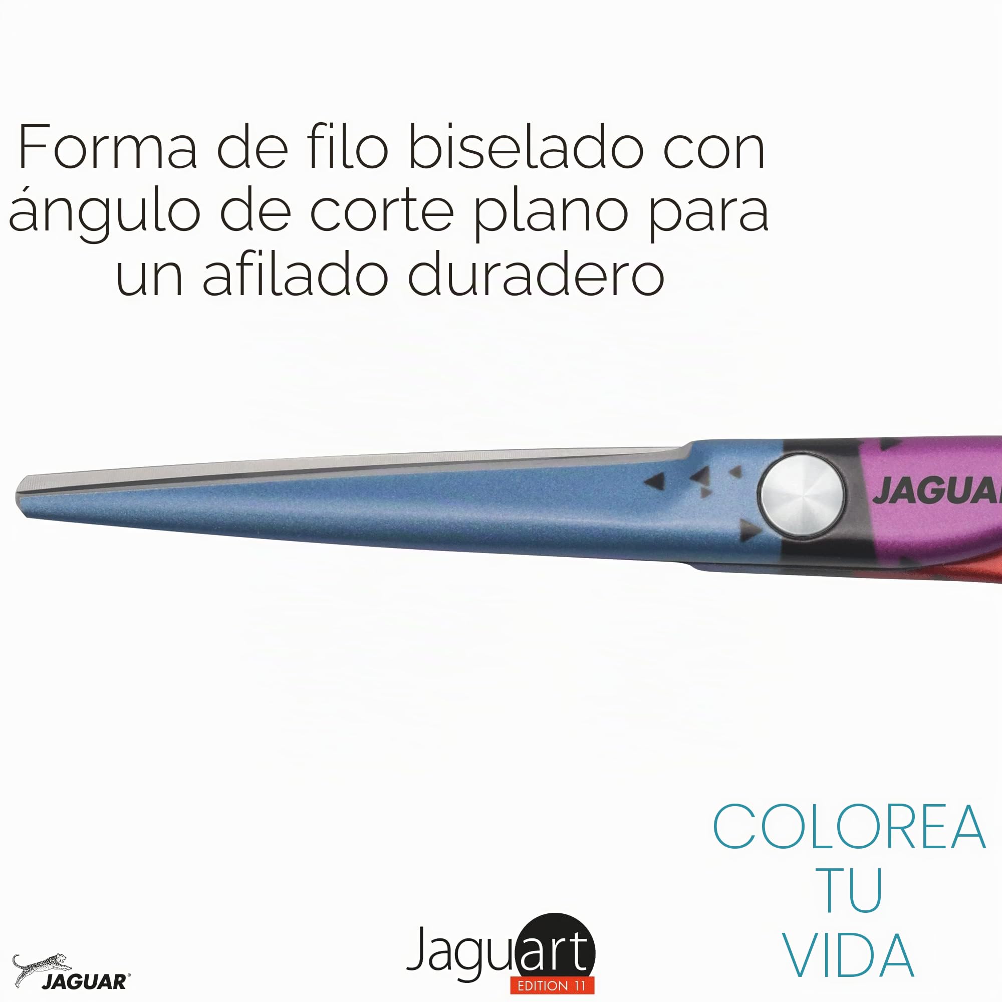 JAGUAR Jaguart Focus on 5.5" | Tijeras de peluquería con diseño offset | Revestimiento hipoalergénico y resistente de alta tecnología en calidad fotográfica | Fabricado en Alemania
