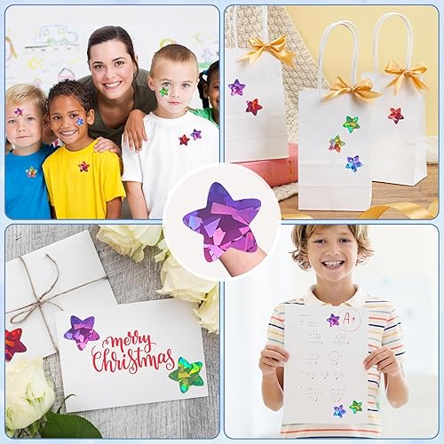 Miniatura 7 de 500 calcomanías de estrellas doradas metálicas, calcomanías autoadhesivas de 1 pulgada con purpurina metálica, calcomanías de estrellas brillantes,